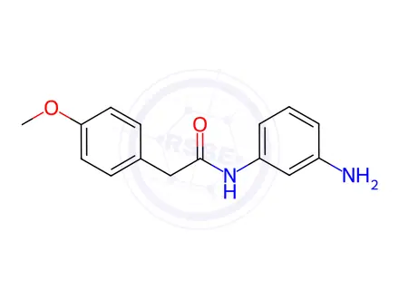 Chemical structure of N-(3-aminophenyl)-2-(4-methoxyphenyl)acetamide