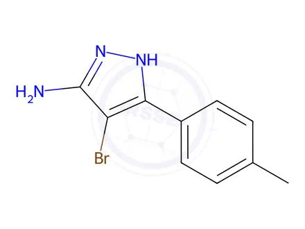 Chemical structure of 4-Bromo-3-P-Tolyl-1h-Pyrazol-5-Amine