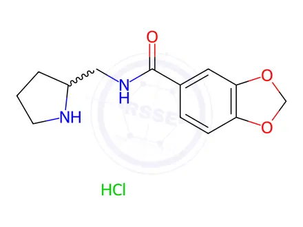 Chemical structure of Benzo[1,3]dioxole-5-carboxylic acid (pyrrolidin-2-ylMethyl)-aMide hydrochloride