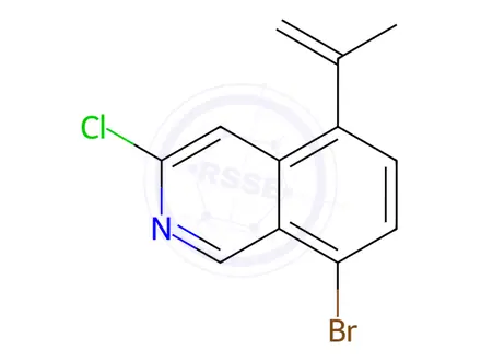 Chemical structure of Isoquinoline, 8-bromo-3-chloro-5-(1-methylethenyl)-