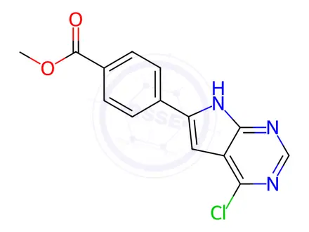 Chemical structure of Methyl 4-(4-chloro-7H-pyrrolo[2,3-d]pyrimidin-6-yl)benzoate