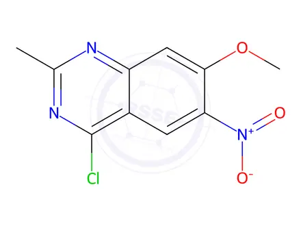 Chemical structure of 4-Chloro-7-methoxy-2-methyl-6-nitroquinazoline