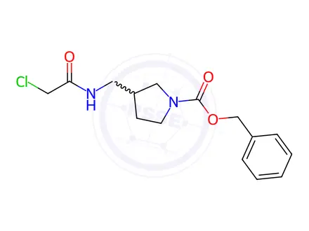 Chemical structure of Benzyl 3-((2-chloroacetamido)methyl)pyrrolidine-1-carboxylate