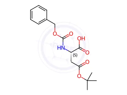 Chemical structure of 4-[(2-methylpropan-2-yl)oxy]-4-oxidanylidene-2-(phenylmethoxycarbonylamino)butanoic acid
