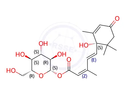 Chemical structure of Abscisic Acid Impurity 1 (Abscisic Acid Glucose Ester)