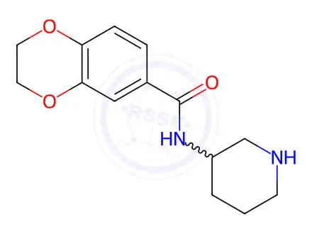 Chemical structure of 2,3-Dihydro-benzo[1,4]dioxine-6-carboxylic acid piperidin-3-ylaMide hydrochloride