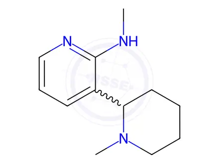 Chemical structure of N-methyl-3-(1-methylpiperidin-2-yl)pyridin-2-amine
