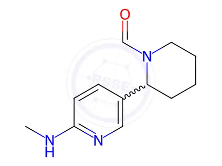 Chemical structure of 2-(6-(Methylamino)pyridin-3-yl)piperidine-1-carbaldehyde