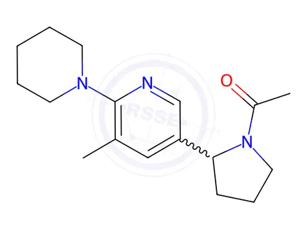 Chemical structure of 1-(2-(5-Methyl-6-(piperidin-1-yl)pyridin-3-yl)pyrrolidin-1-yl)ethan-1-one