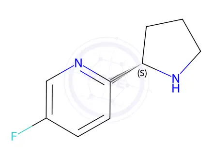 Chemical structure of (S)-5-fluoro-2-(pyrrolidin-2-yl)pyridine hydrochloride