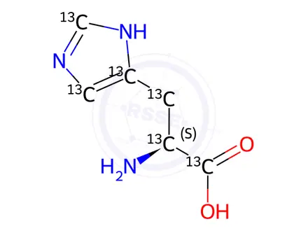 Chemical structure of L-Histidine-13C6