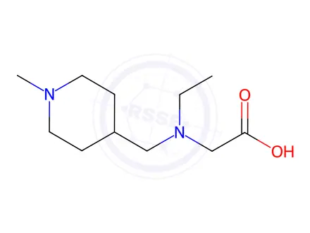 Chemical structure of 2-(Ethyl((1-methylpiperidin-4-yl)methyl)amino)acetic acid