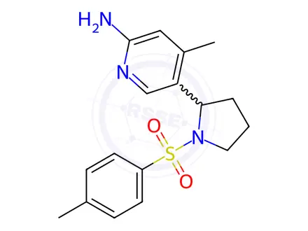 Chemical structure of 4-Methyl-5-(1-tosylpyrrolidin-2-yl)pyridin-2-amine