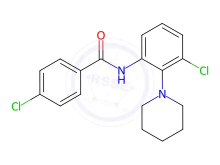 Chemical structure of 4-Chloro-N-(3-chloro-2-(piperidin-1-yl)phenyl)benzamide