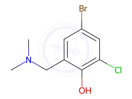 Chemical structure of 4-Bromo-2-chloro-6-[(dimethylamino)methyl]benzenol