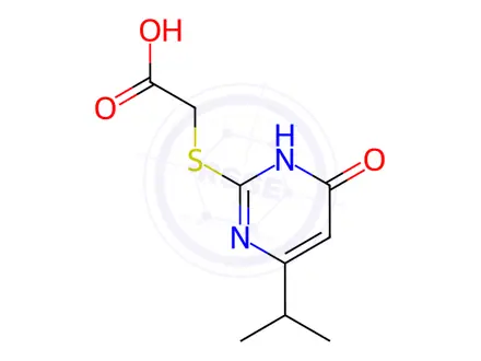 Chemical structure of (4-Isopropyl-6-oxo-1,6-dihydro-pyrimidin-2-ylsulfanyl)-acetic acid