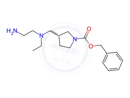 Chemical structure of 3-[(2-Amino-ethyl)-ethyl-amino]-pyrrolidine-1-carboxylic acid benzyl ester