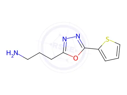 Chemical structure of 3-(5-(Thiophen-2-yl)-1,3,4-oxadiazol-2-yl)propan-1-amine