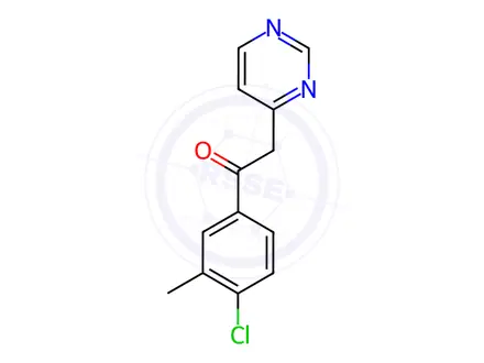 Chemical structure of 1-(4-Chloro-3-methylphenyl)-2-(4-pyrimidinyl)-1-ethanone