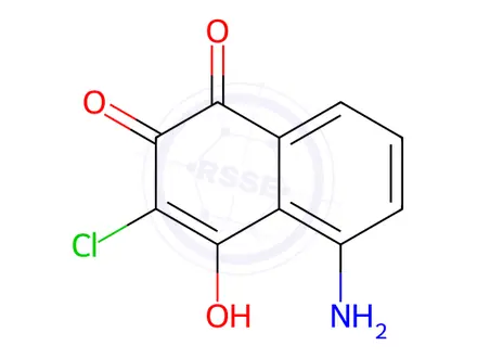 Chemical structure of 1,4-Naphthalenedione, 5-amino-3-chloro-2-hydroxy-
