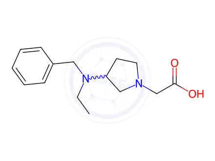 Chemical structure of 2-(3-(Benzyl(ethyl)amino)pyrrolidin-1-yl)acetic acid