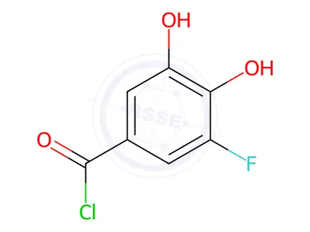 Chemical structure of Benzoyl chloride, 3-fluoro-4,5-dihydroxy-(9CI)