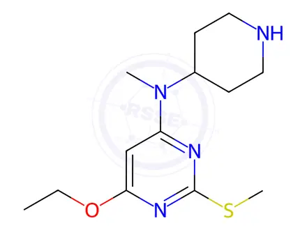 Chemical structure of 6-Ethoxy-N-methyl-2-(methylthio)-N-(piperidin-4-yl)pyrimidin-4-amine hydrochloride