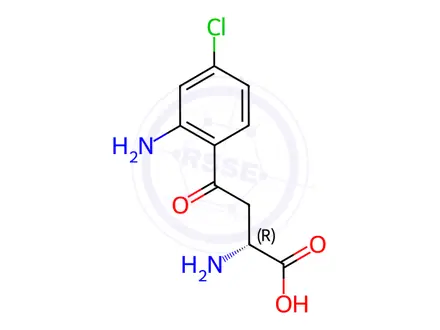 Chemical structure of Kynurenine Impurity 3 ((R)-4-Chloro Kynurenine)