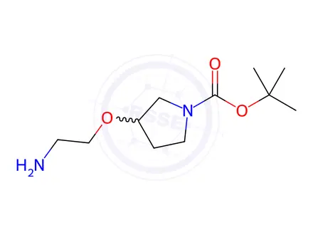 Chemical structure of 3-(2-AMino-ethoxy)-pyrrolidine-1-carboxylic acid tert-butyl ester