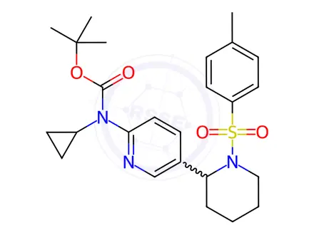 Chemical structure of tert-Butyl cyclopropyl(5-(1-tosylpiperidin-2-yl)pyridin-2-yl)carbamate