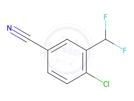 Chemical structure of Benzonitrile, 4-chloro-3-(difluoromethyl)-