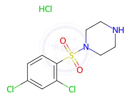 Chemical structure of 1-(2,4-Dichloro-benzenesulfonyl)-piperazine hydrochloride