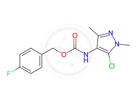 Chemical structure of (4-Fluorophenyl)methyl N-(5-chloro-1,3-dimethyl-1H-pyrazol-4-yl)carbamate