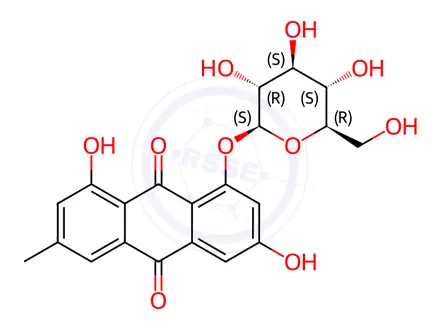 Chemical structure of Emodin-8-O-β-D-glucopyranoside