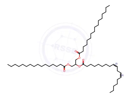Chemical structure of 1,3-Palmitin-2-Linolein