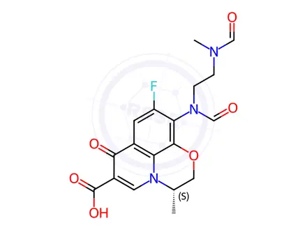 Chemical structure of Levofloxacin diformy Impurity 14