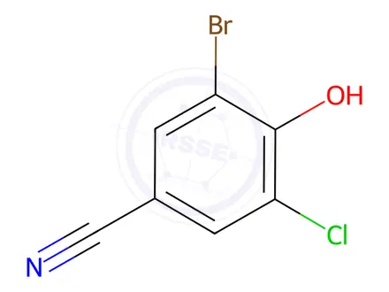 Chemical structure of Benzonitrile, 3-broMo-5-chloro-4-hydroxy-