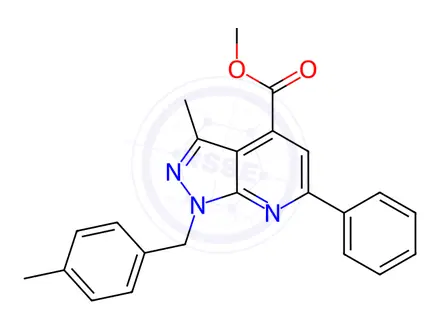 Chemical structure of Methyl 3-methyl-1-(4-methylbenzyl)-6-phenyl-1H-pyrazolo[3,4-b]pyridine-4-carboxylate