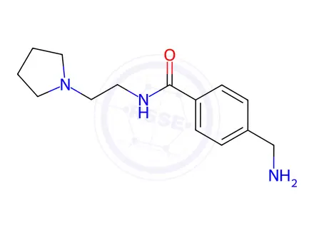 Chemical structure of 4-(Aminomethyl)-N-[2-(pyrrolidin-1-yl)ethyl]benzamide Dihydrochloride