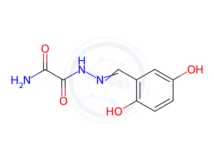 Chemical structure of Acetic acid, aminooxo-, [(2,5-dihydroxyphenyl)methylene]hydrazide (9CI)