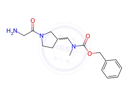 Chemical structure of Benzyl ((1-(2-aminoacetyl)pyrrolidin-3-yl)methyl)(methyl)carbamate