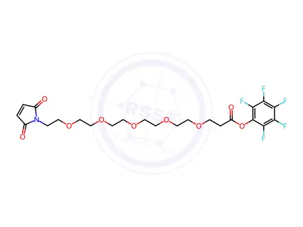 Chemical structure of Perfluorophenyl 1-(2,5-dioxo-2,5-dihydro-1H-pyrrol-1-yl)-3,6,9,12,15-pentaoxaoctadecan-18-oate