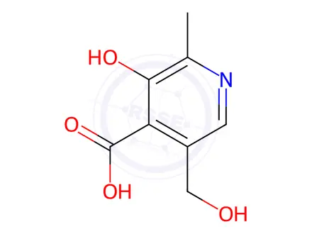 Chemical structure of 4-Pyridoxic Acid