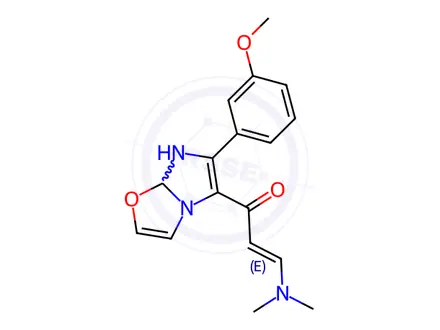 Chemical structure of 3-(DiMethylaMino)-1-(6-(3-Methoxyphenyl)-7,7a-dihydroiMidazo[2,1-b]oxazol-5-yl)prop-2-en-1-one