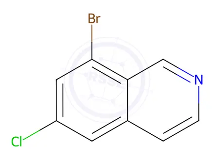 Chemical structure of ISOQUINOLINE, 8-BROMO-6-CHLORO-