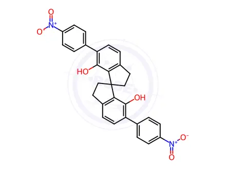 Chemical structure of (R)-2,2',3,3'-Tetrahydro-6,6'-bis(4-nitrophenyl)-1,1'-spirobi[1H-indene]-7,7'-diol