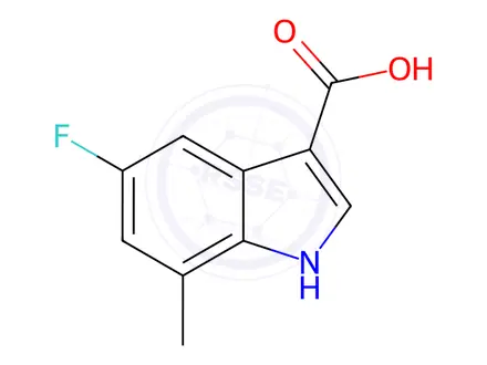 Chemical structure of 5-Fluoro-7-methyl-1H-indole-3-carboxylic acid
