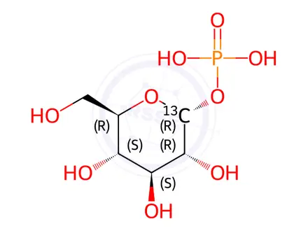 Chemical structure of α-D-[1-13C]glucopyranosyl