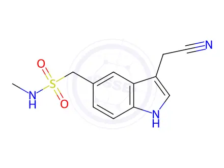 Chemical structure of 3-(Cyanomethyl)-N-methyl-1H-indole-5-methanesulfonamide