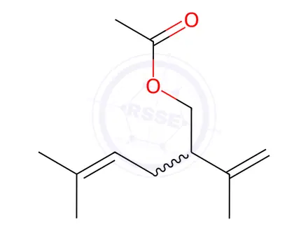 Chemical structure of (±)-Lavandulyl Acetate